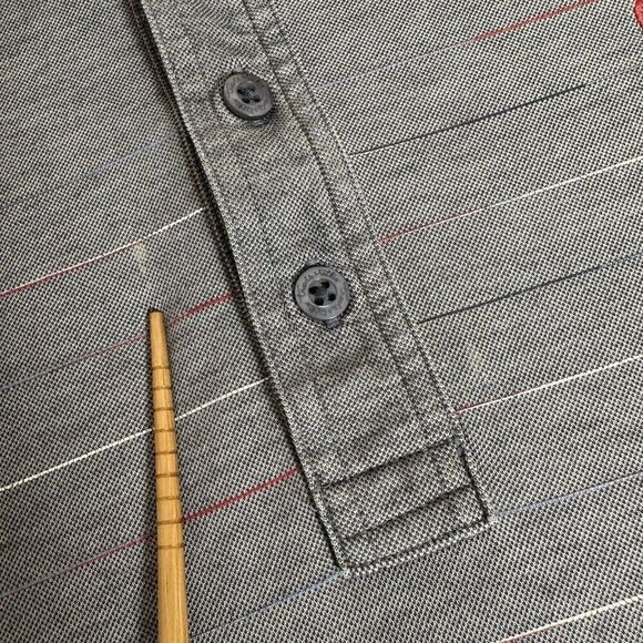 Travis Mathew Polo Shirt Mens Large Gray Golf Striped Short Sleeve Pima Cotton - Picture 5 of 9